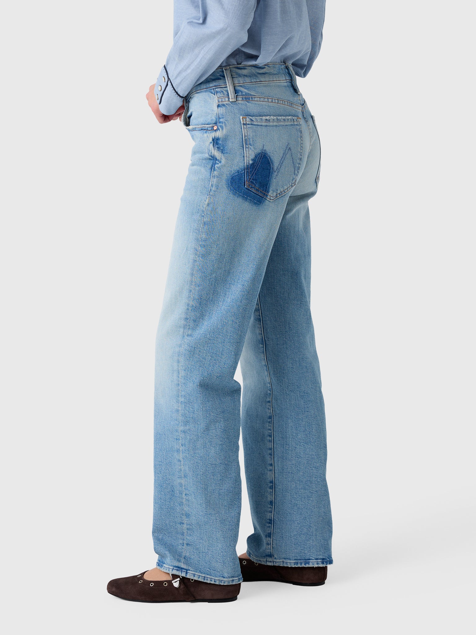 Mother Women's The Mid Rise Rambler Zip Skimp Jean - Saint Bernard