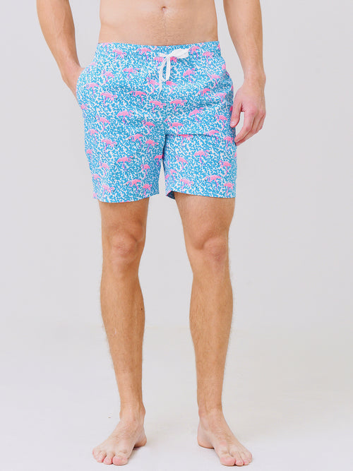 Chubbies Men's The Domingos Are For Flamingos Swim Trunk