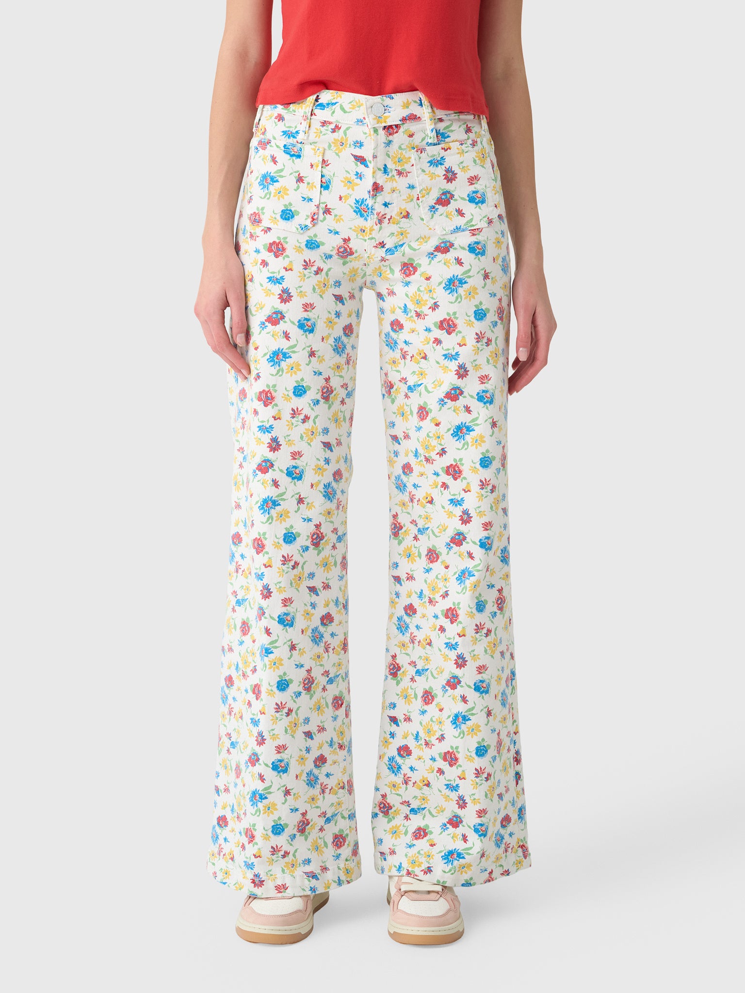 Mother Women's The Hustler Roller Patch Pocket Sneak Jean - Saint Bernard