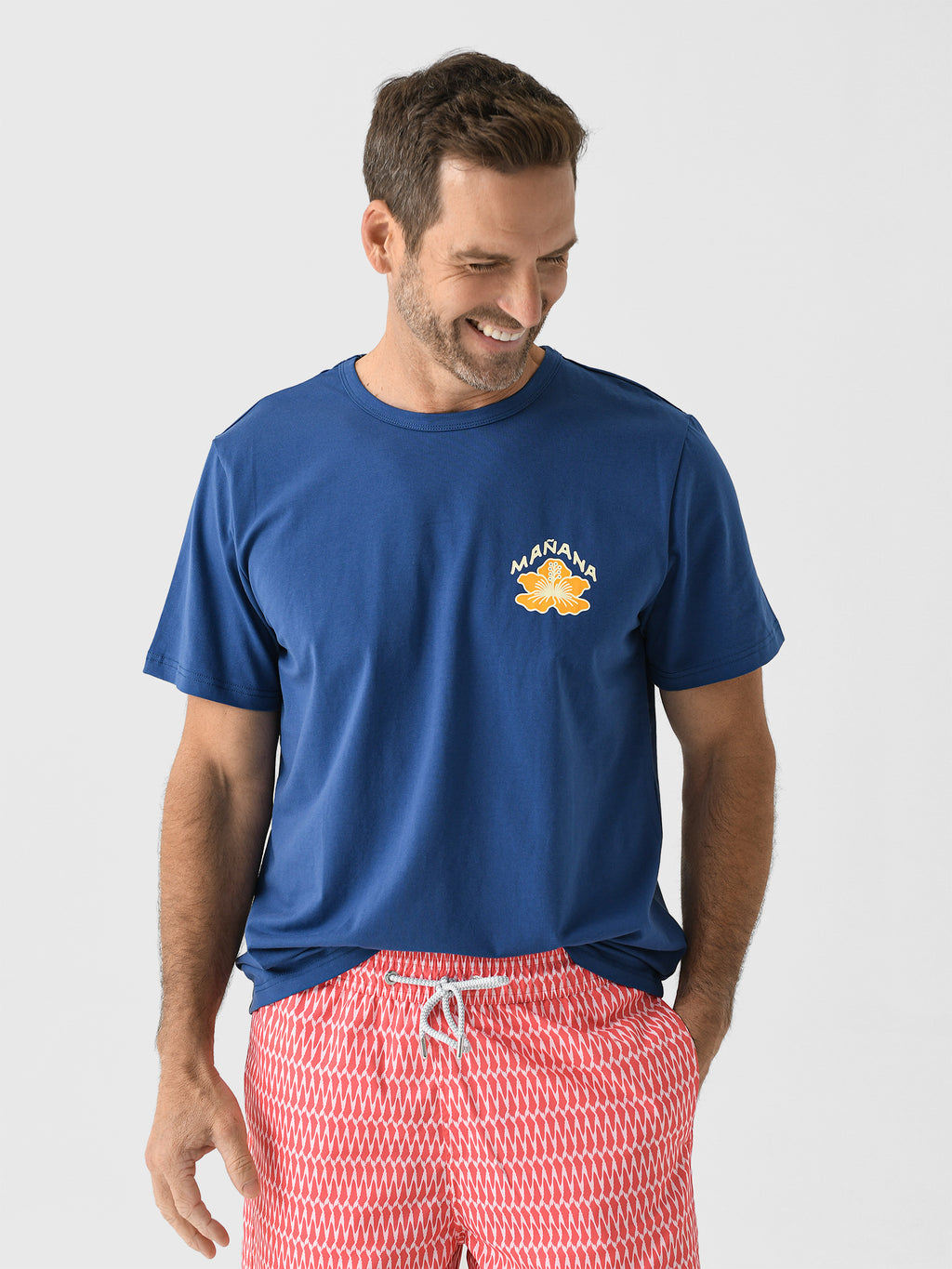Mañana Men's Hibiscus Badge Tee - Saint Bernard