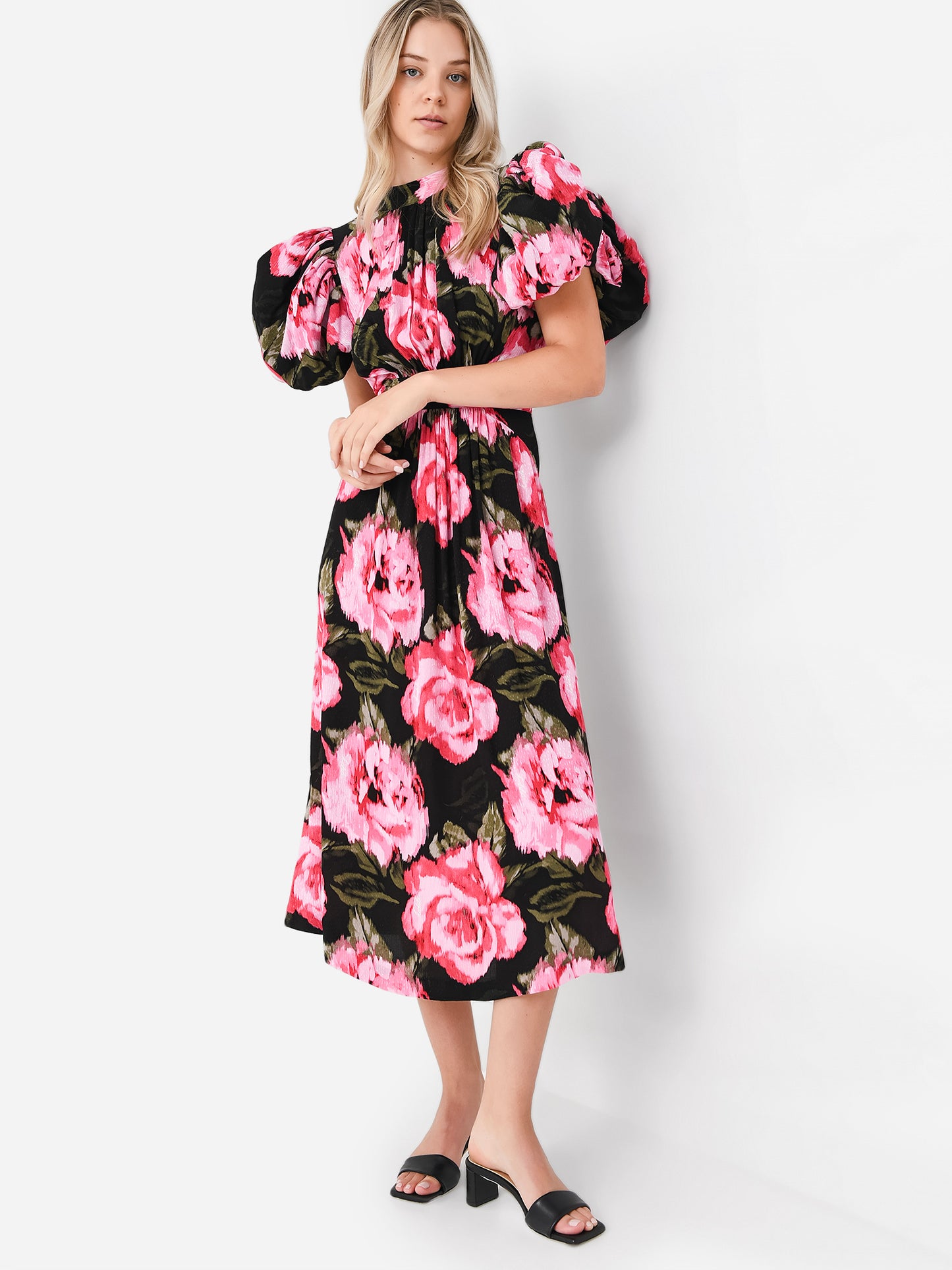 Rotate Women's Jacquard Bell Maxi Dress