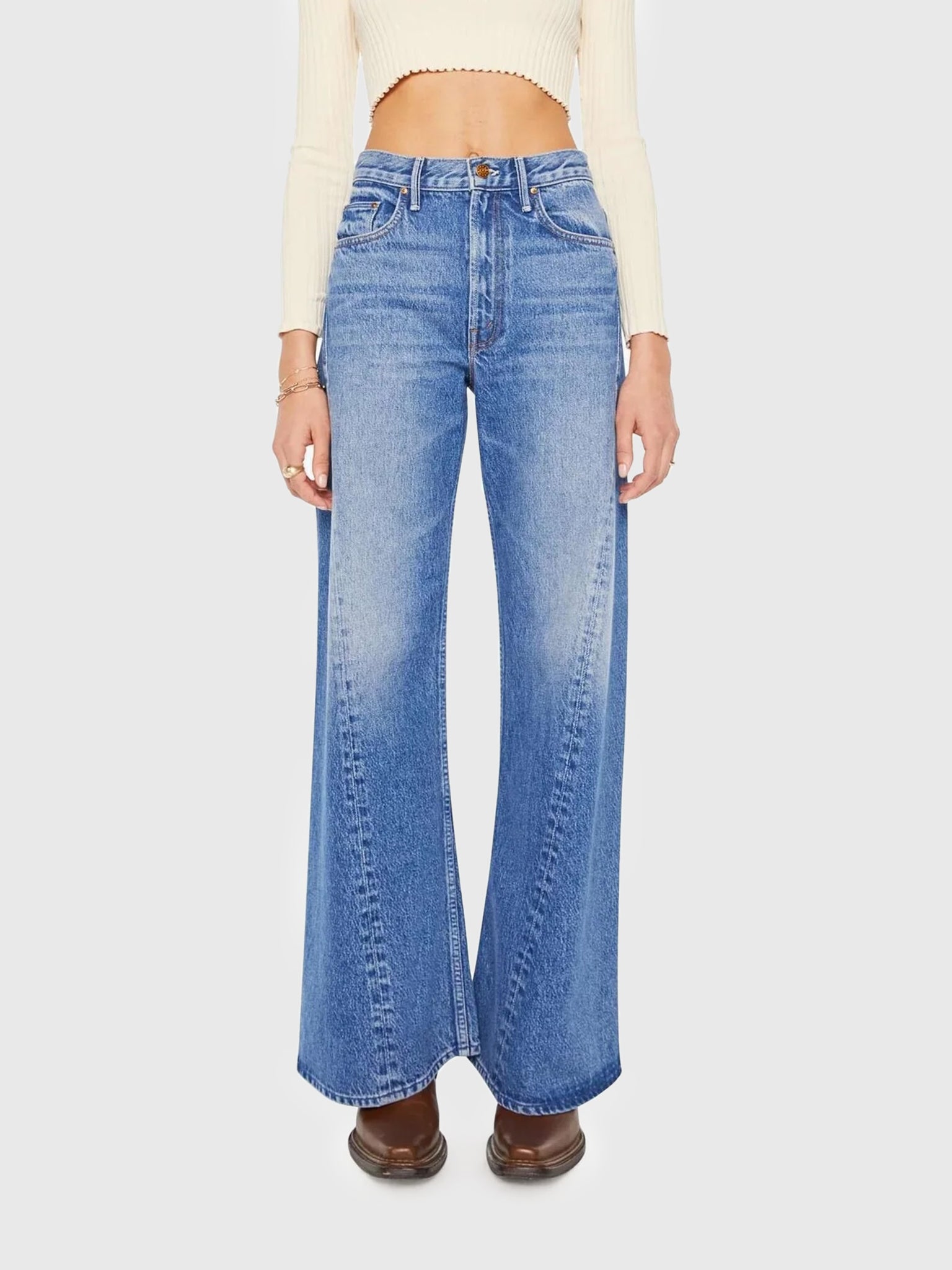 Mother Women's The Lemon Twist Sneak Jean - Saint Bernard