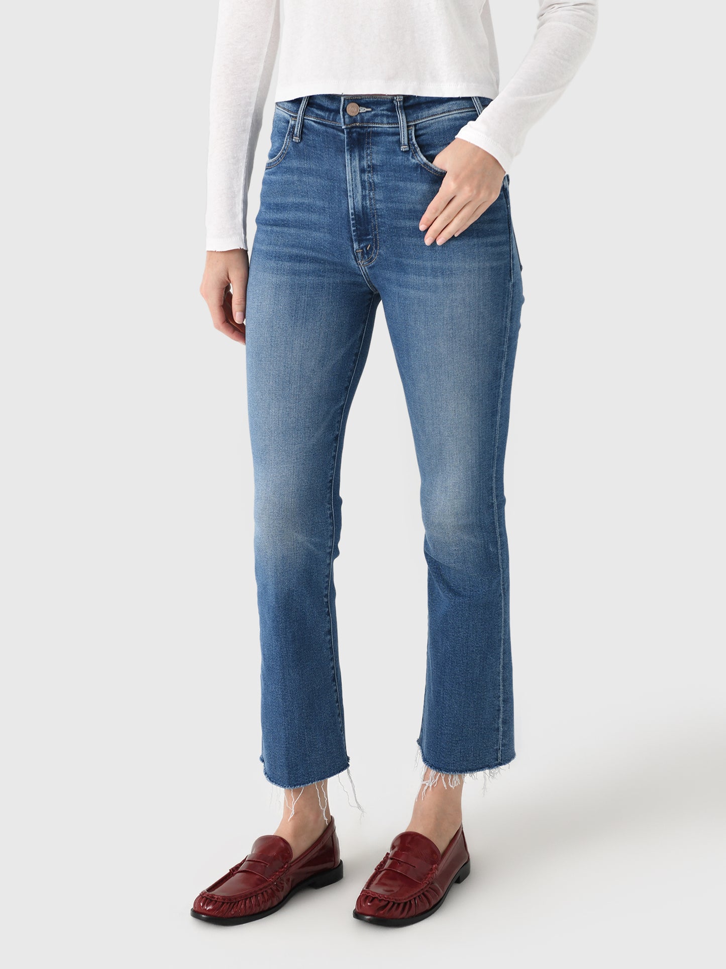 Mother Women's The Hustler Ankle Fray Jean - Saint Bernard