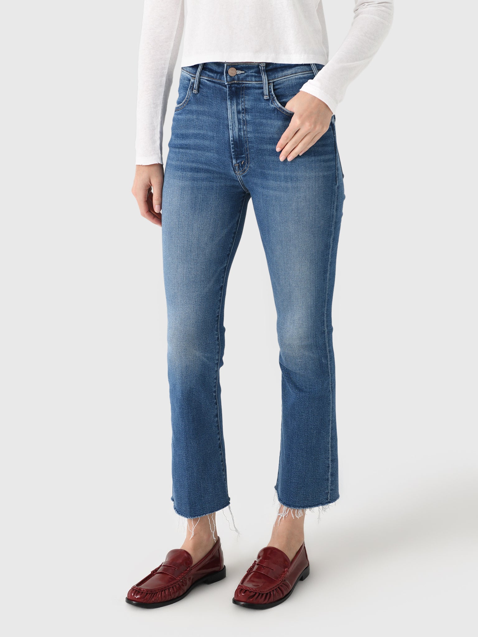 Mother Women's The Hustler Ankle Fray Jean - Saint Bernard
