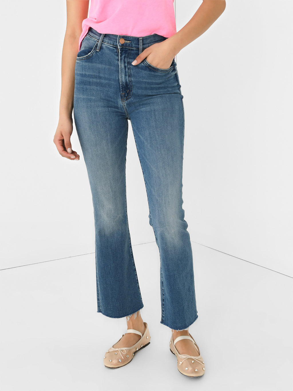 Mother Women's The Hustler Ankle Fray Jean - Saint Bernard