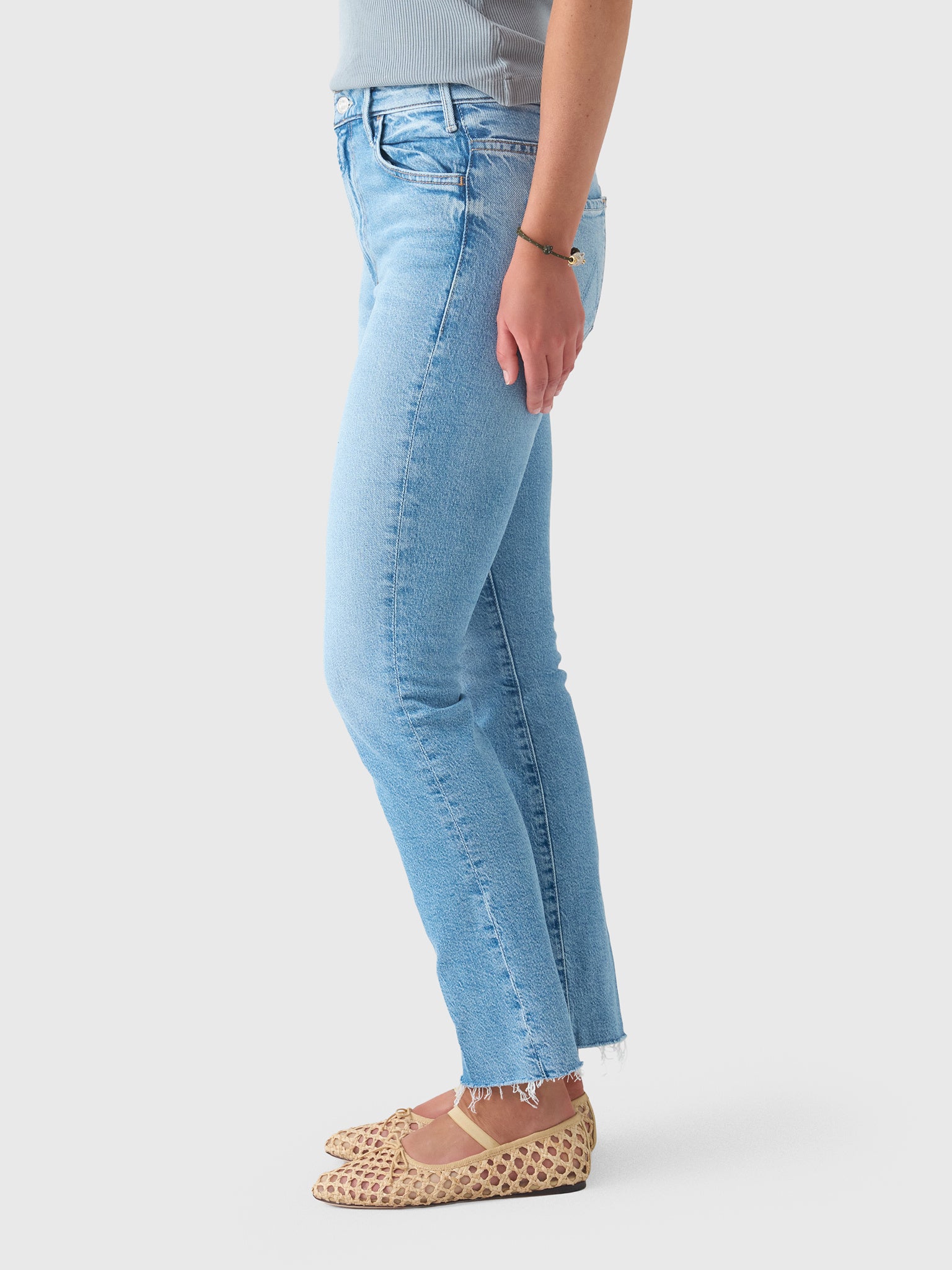 Mother Women's The Hustler Ankle Fray Jean - Saint Bernard
