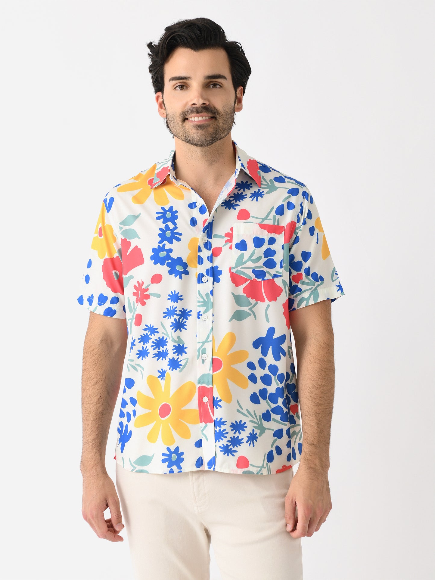Mañana X Ski Shores Men's Breeze Button Up Shirt - Saint Bernard