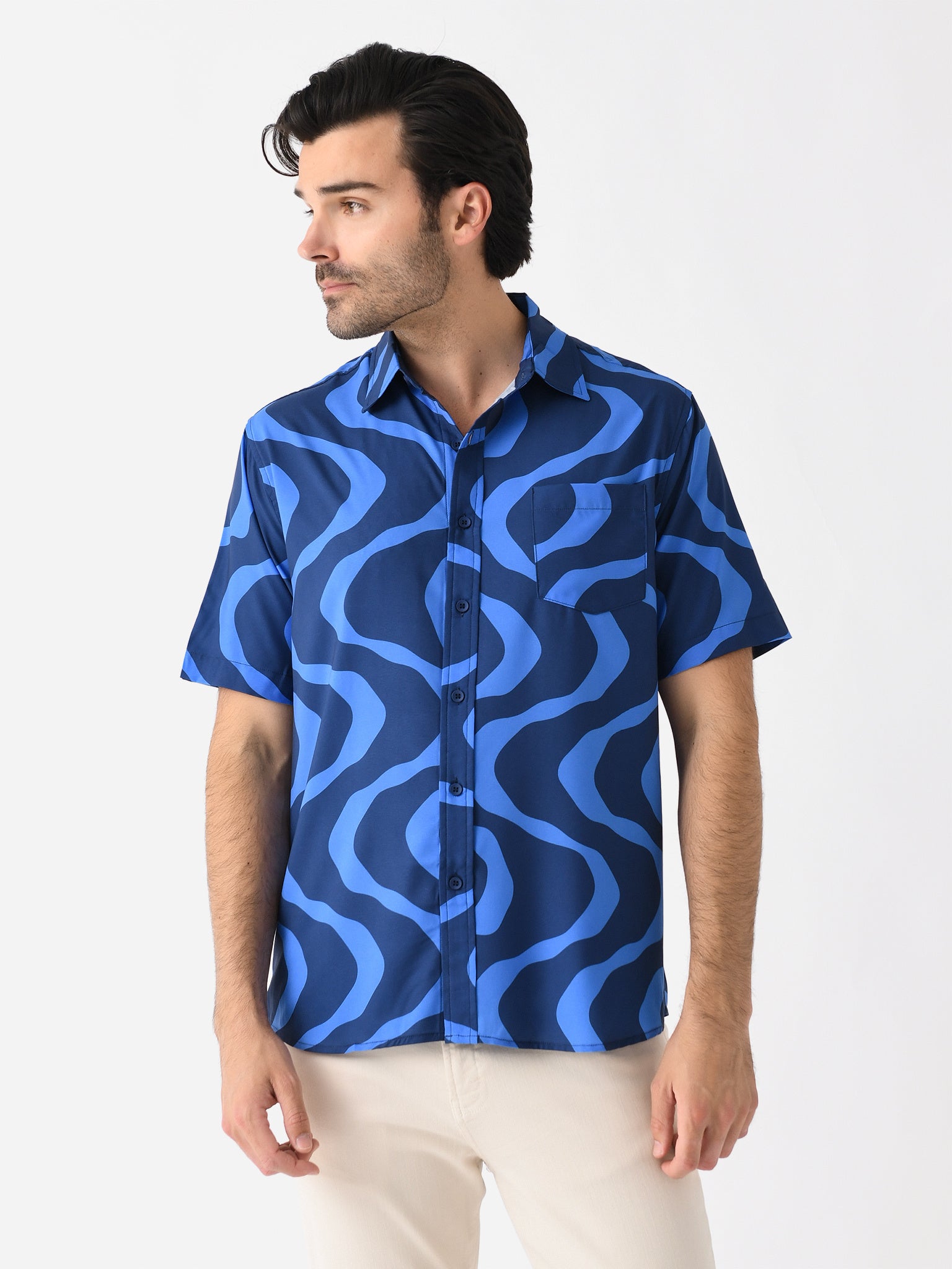 Mañana X Ski Shores Men's Breeze Button Up Shirt - Saint Bernard