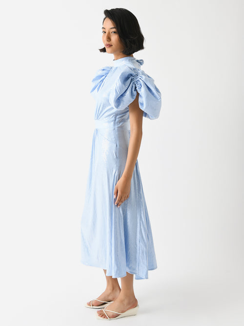 Rotate Women's Sequins Puff Sleeve Dress