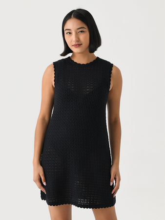 peony embroidered shift mini dress Peony Women's Pointelle Shift Mini Dress – Saint Bernard