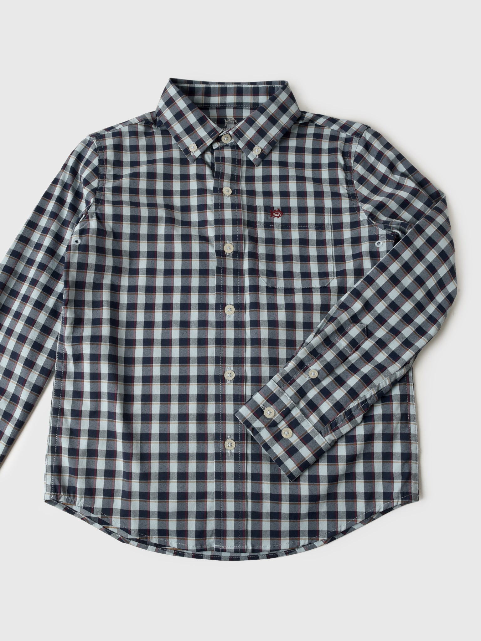 Southern Tide Boys' Intercoastal Colleton Plaid Sport Shirt - Saint Bernard