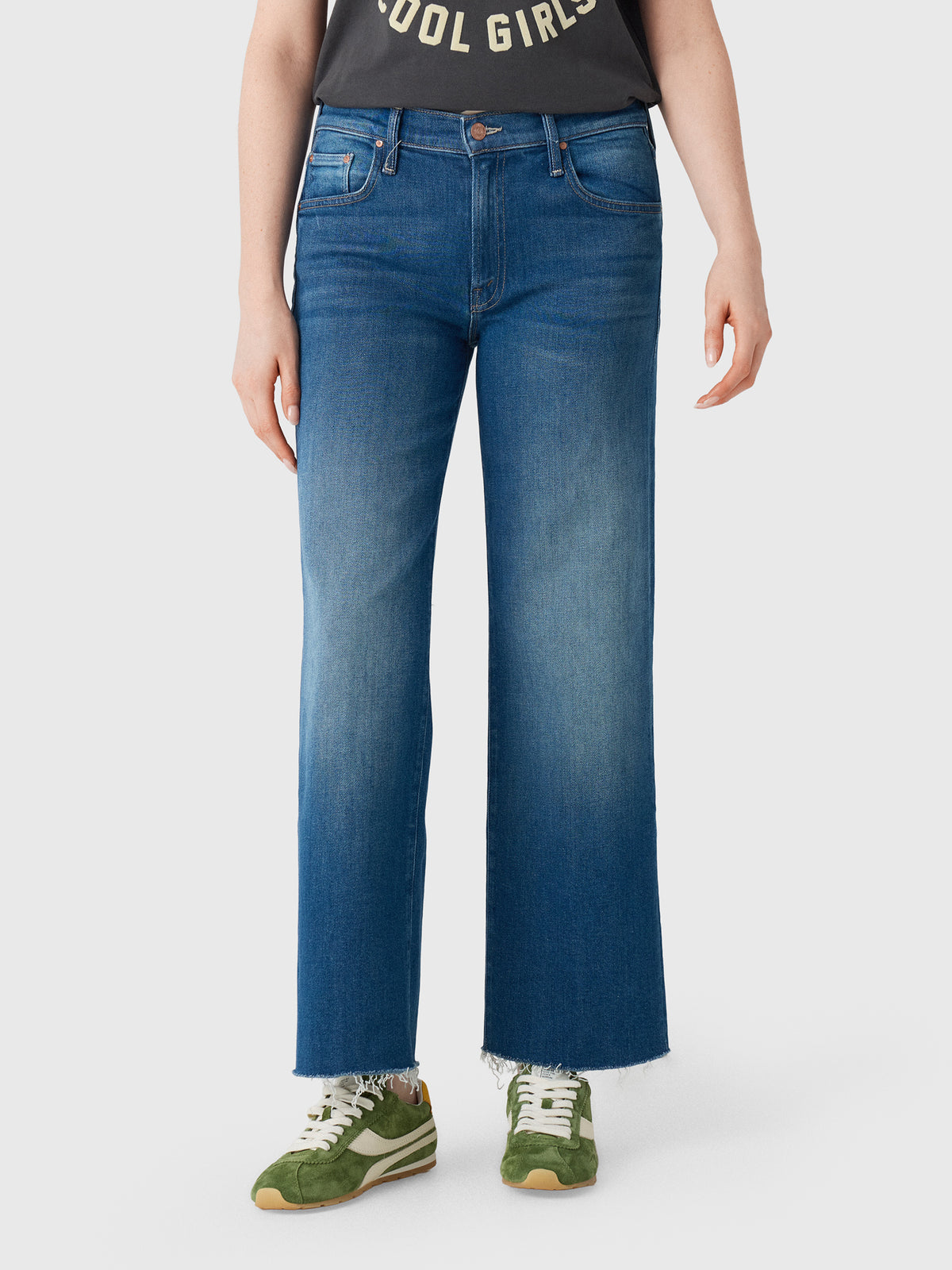 Mother Women's The Mid Rise Rambler Flood Fray Jean - Saint Bernard