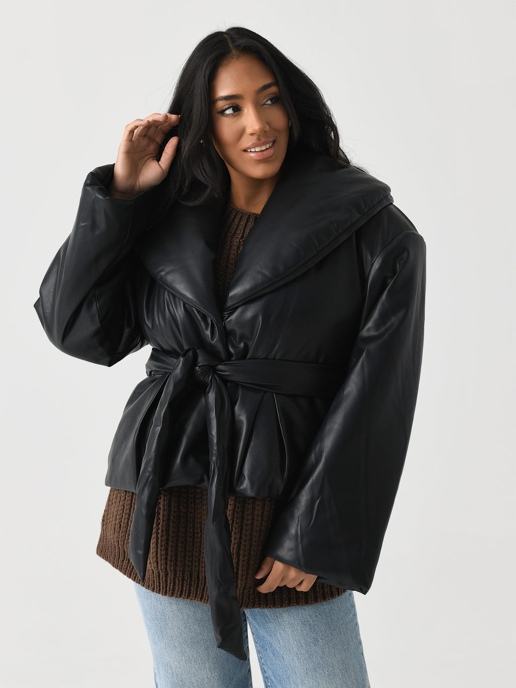 Rotate Women's Belted Puffer Jacket - Saint Bernard