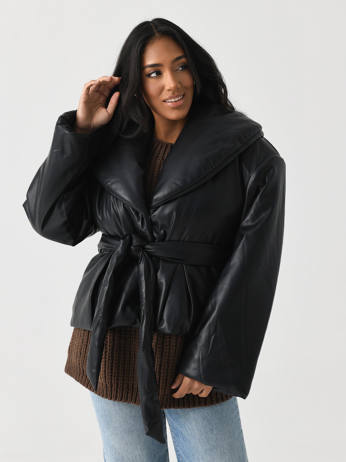 Rotate Women's Belted Puffer Jacket - Saint Bernard