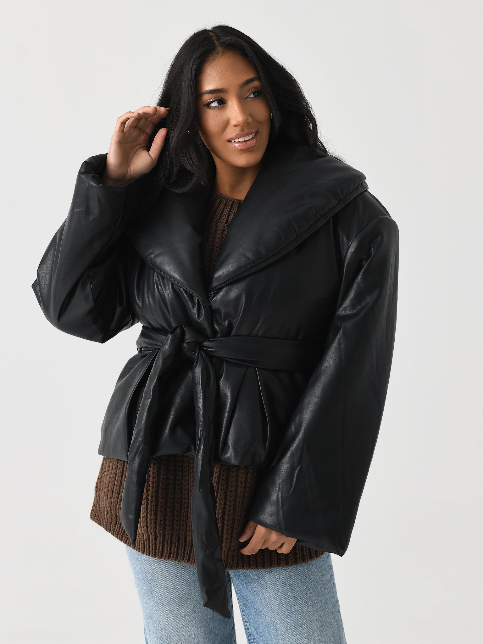 Rotate Women's Belted Puffer Jacket - Saint Bernard