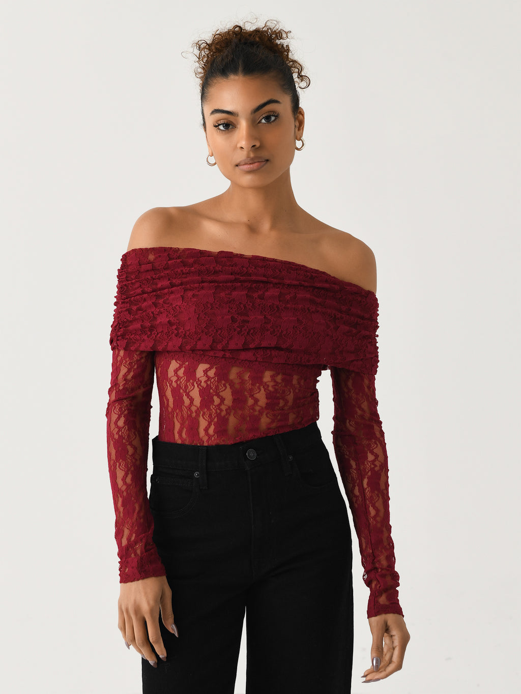 Rotate Women's Lace Long Sleeve Top - Saint Bernard