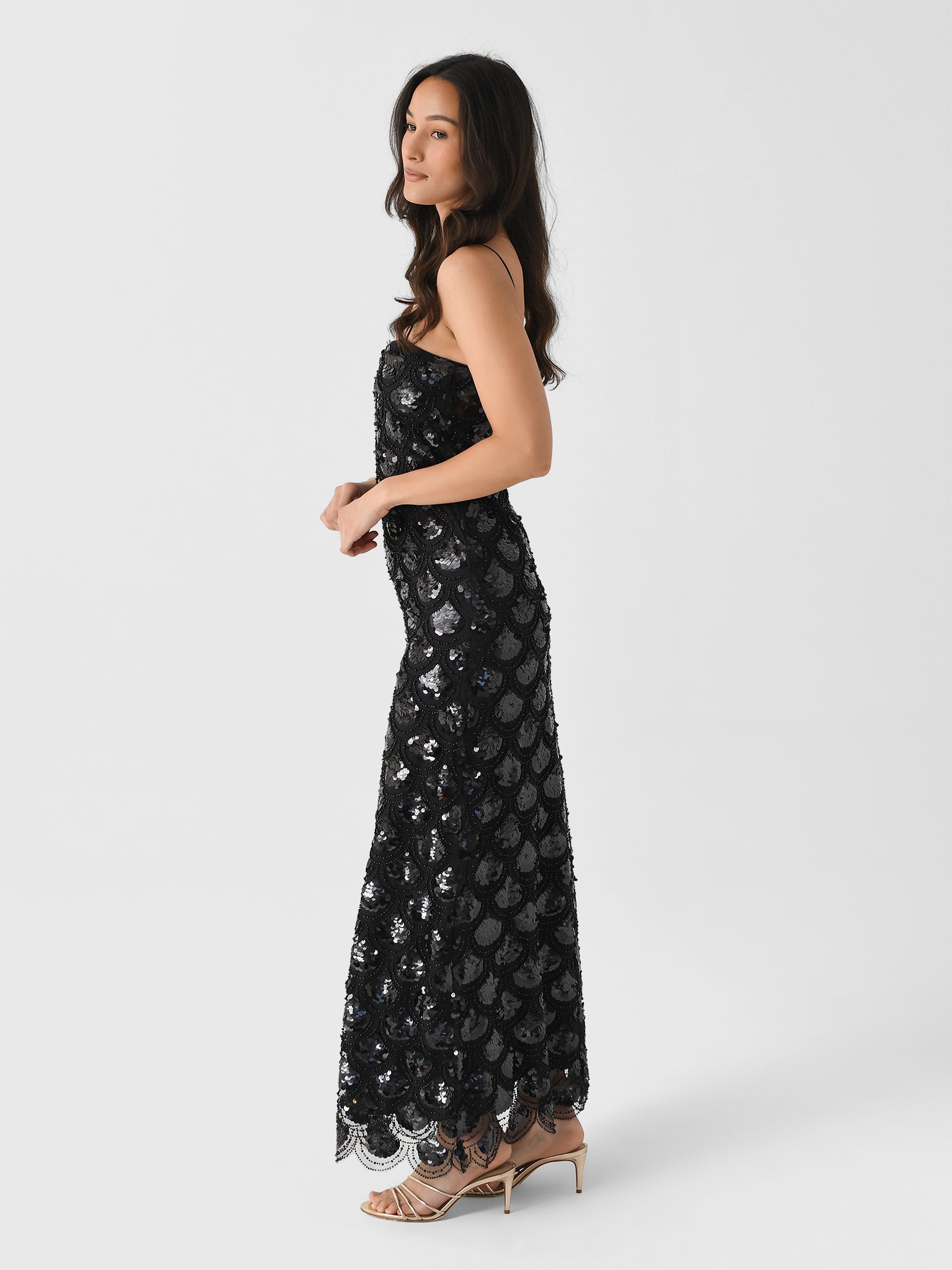 Rotate Women's Sequins Maxi Slip Dress Saint Bernard Rotate Women's Sequins Maxi Slip Dress Saint Bernard