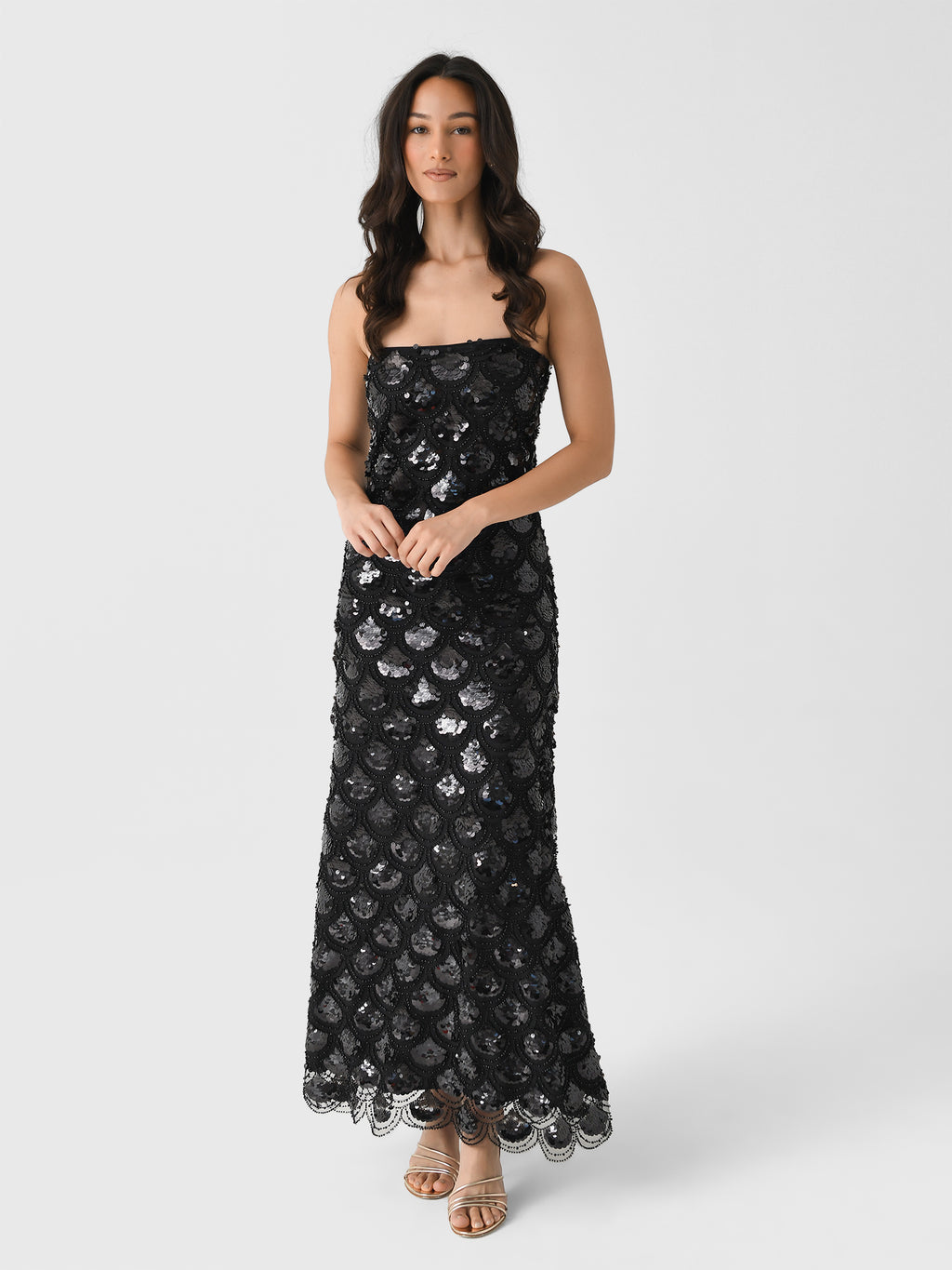 Rotate Women's Sequins Maxi Slip Dress - Saint Bernard