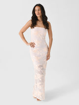Rotate Women's Flower Mesh Tube Dress - Saint Bernard