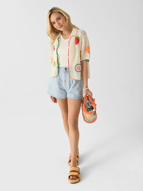 Rotate Women's Denim Studs Short