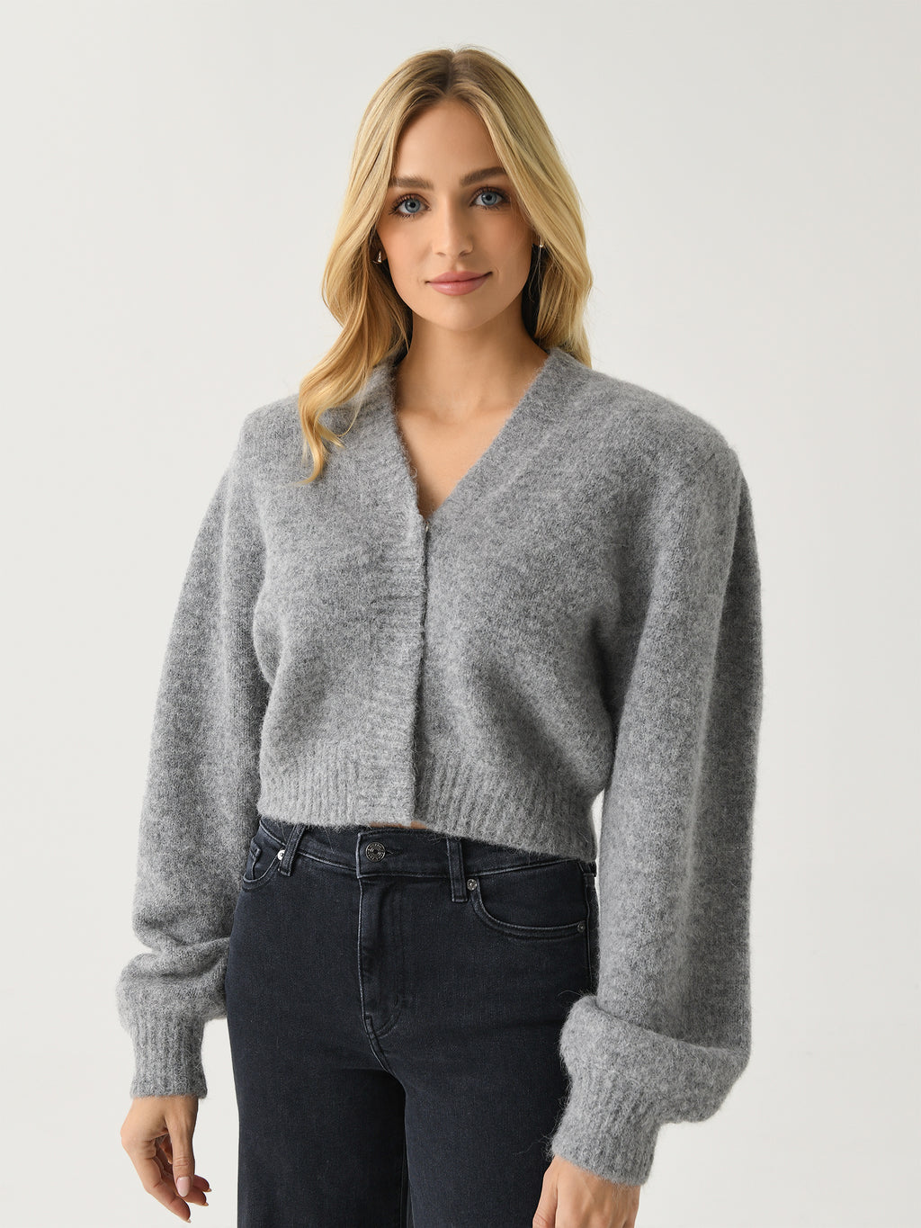 Rotate Women's Knit Cropped Cardigan - Saint Bernard