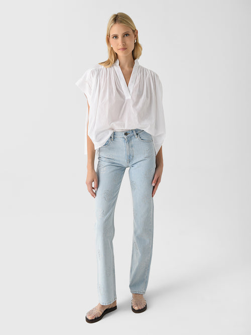 Rotate Women's Washed Twill Stud Jean