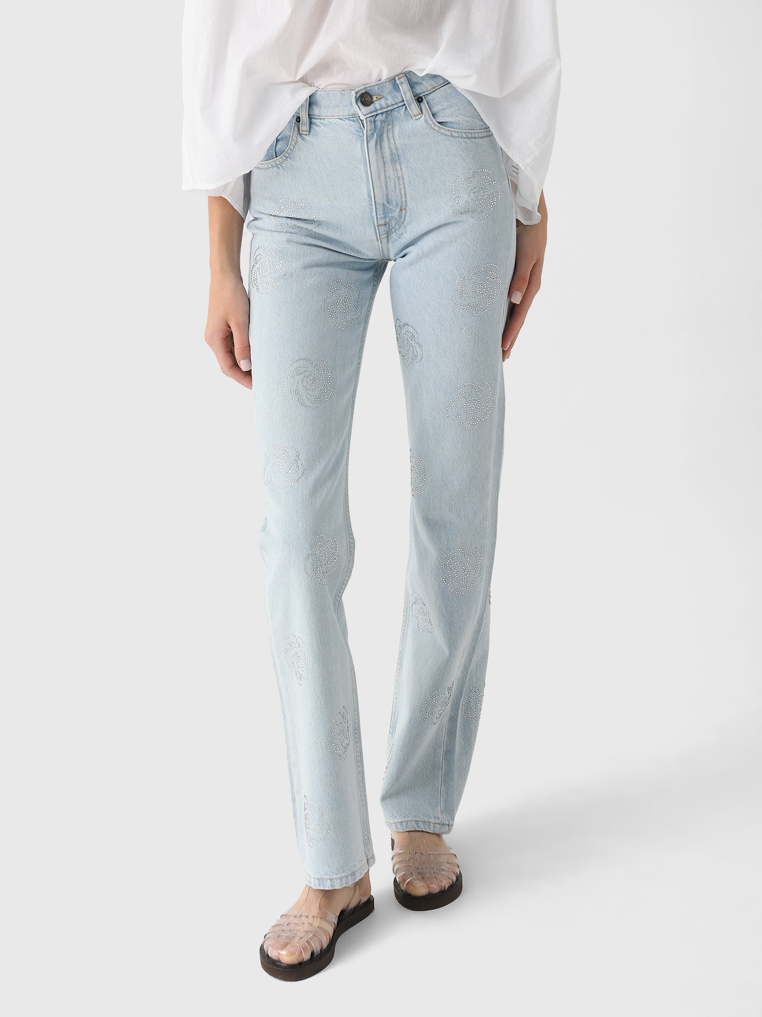 Rotate Women's Washed Twill Stud Jean - Saint Bernard