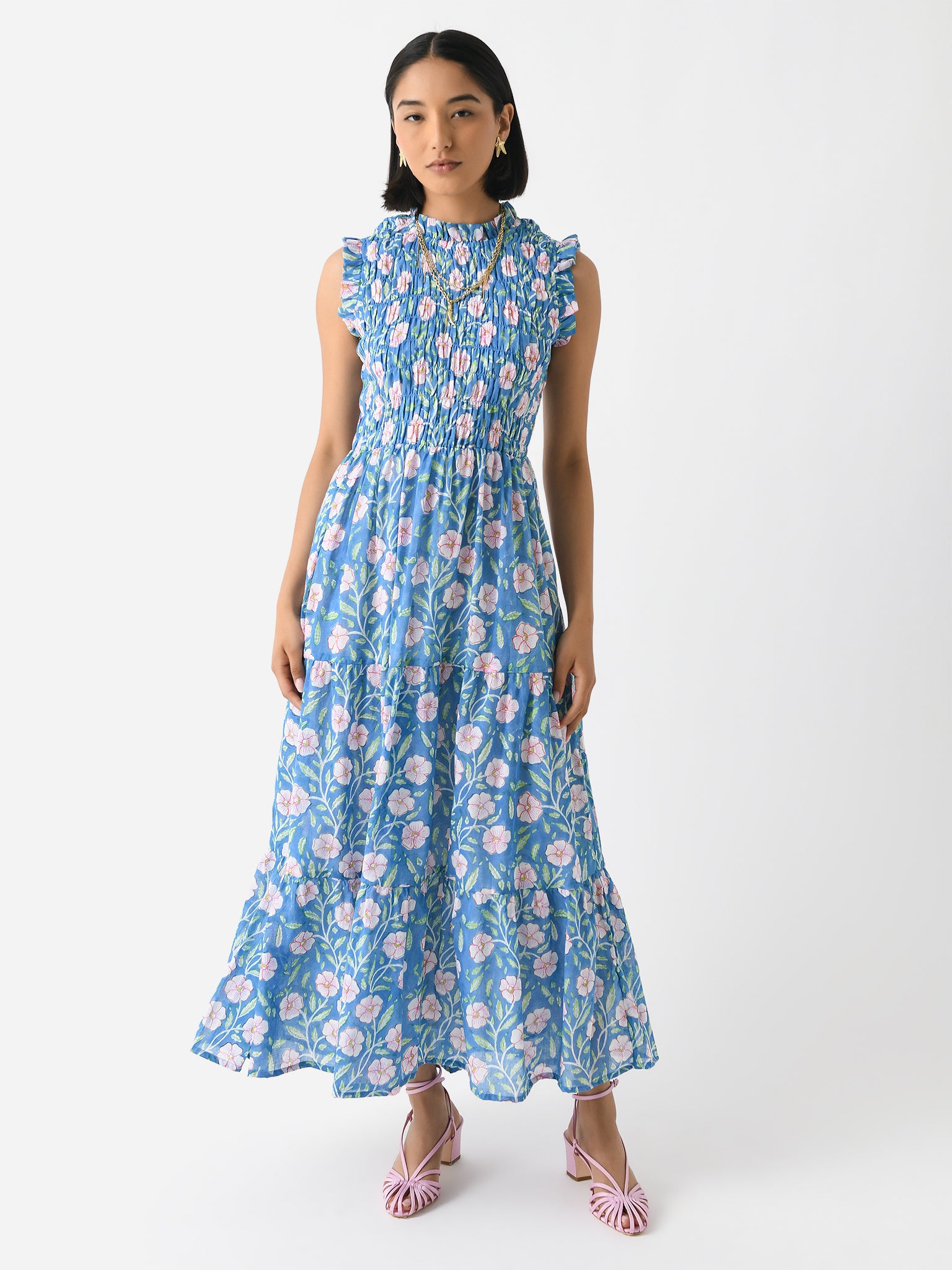 Oliphant Women's Sleeveless Smocked Maxi Dress - Saint Bernard