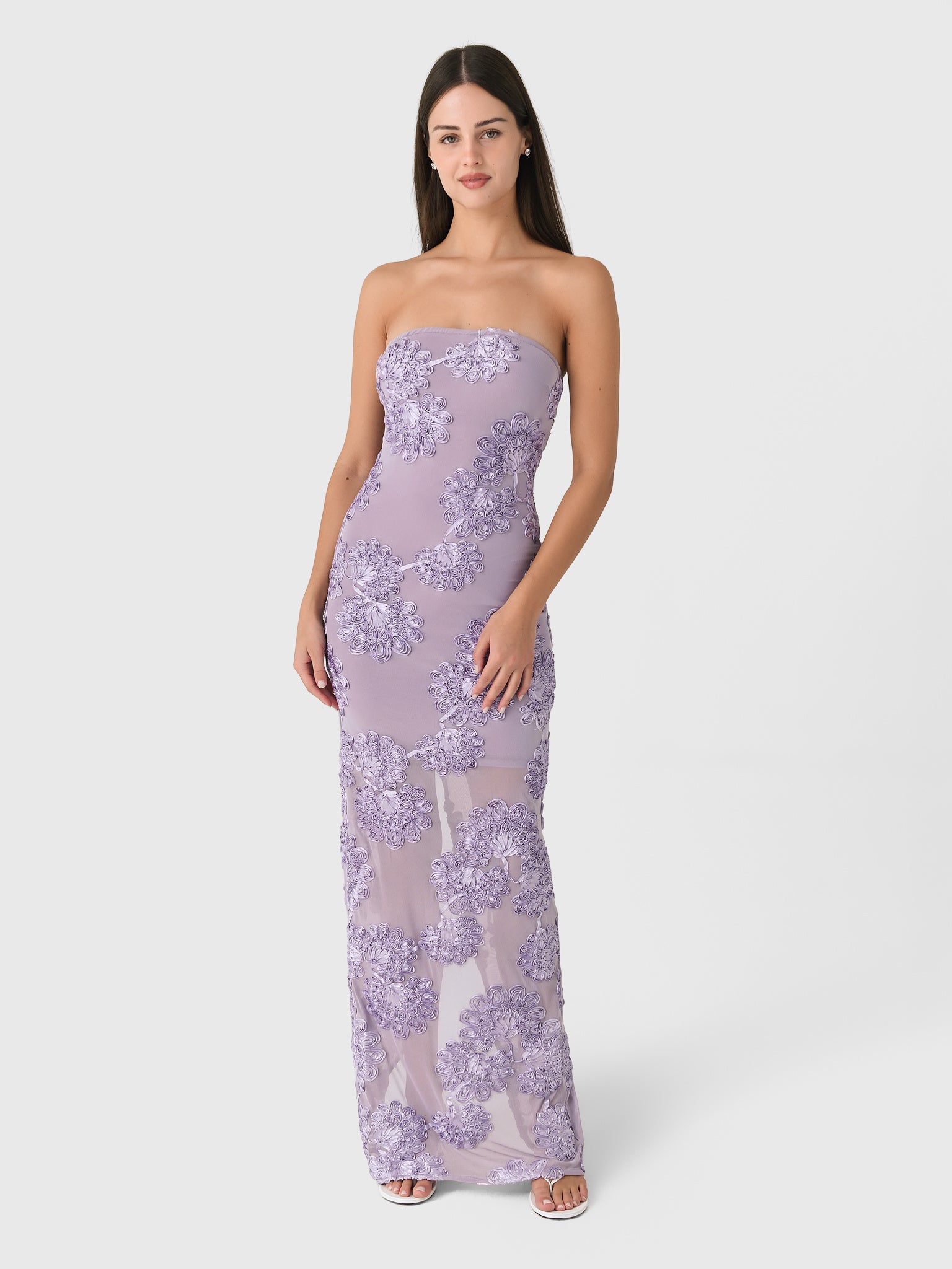 Rotate Women's 3D Mesh Maxi Dress - Saint Bernard