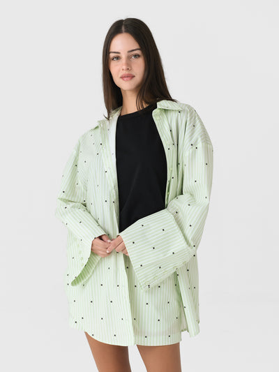 Rotate Women's Poplin Oversized Shirt - Saint Bernard