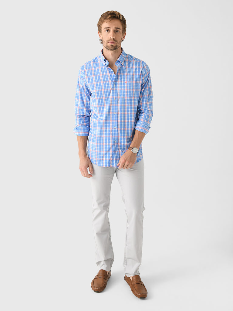 Southern Tide Men's Beckenham Plaid Intercoastal Long Sleeve Sport Shi