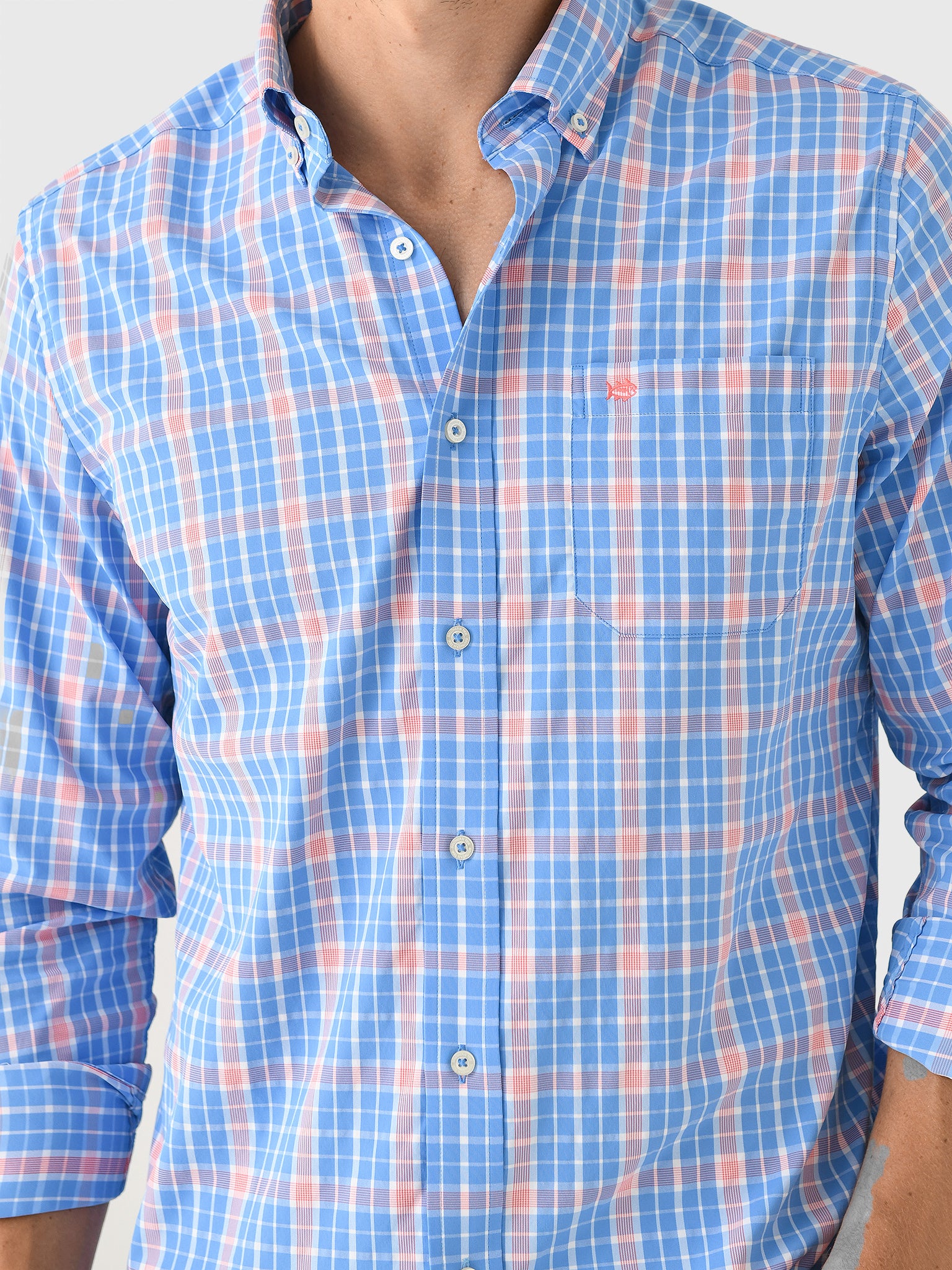 Southern Tide Men's Beckenham Plaid Intercoastal Long Sleeve Sport Shi