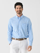 Southern Tide Men's Intercoastal Flower Frenzy Long Sleeve Sport Shirt - Saint Bernard