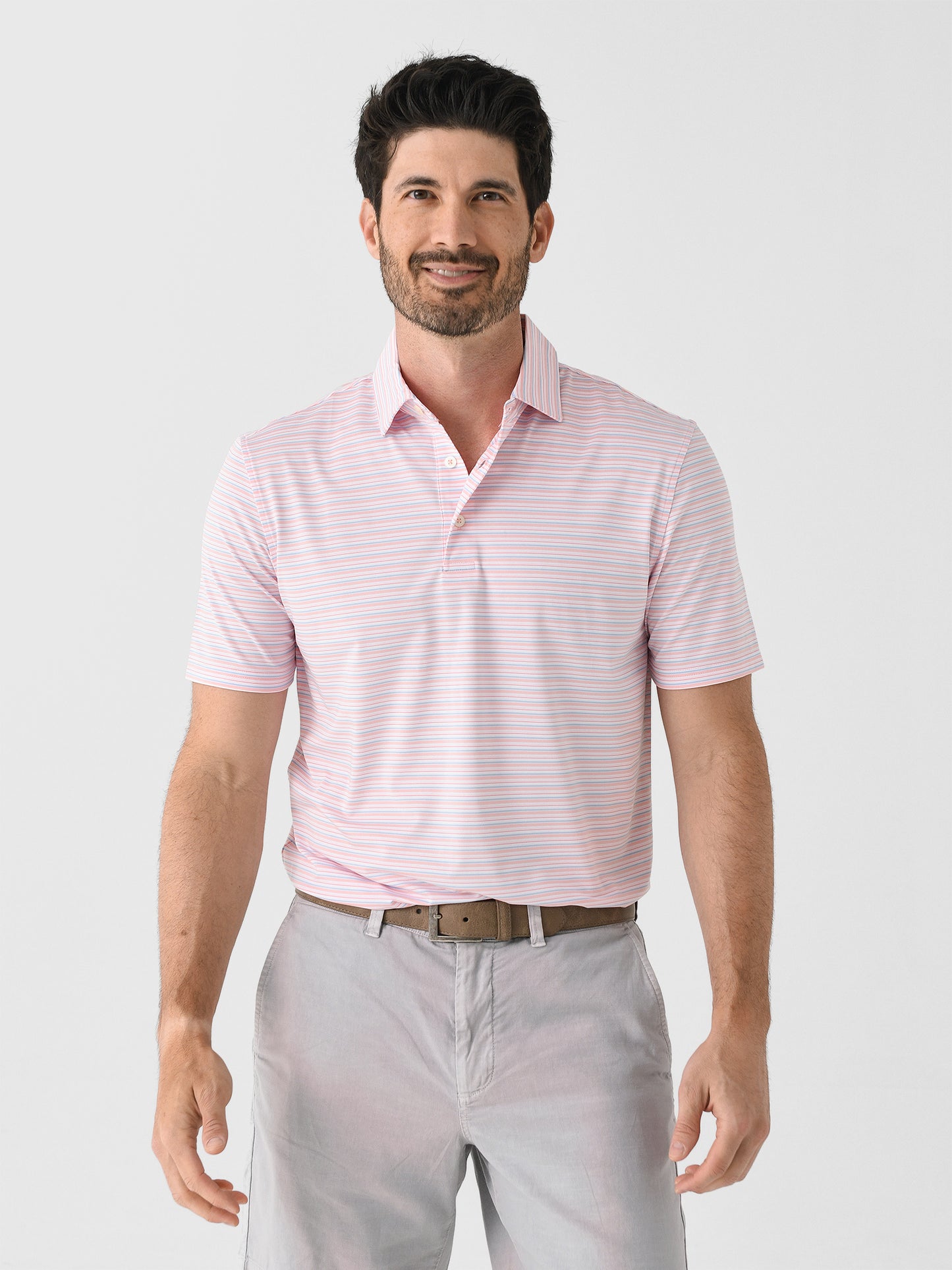 Southern Tide Men's Driver Oyster Creek Stripe Polo - Saint Bernard