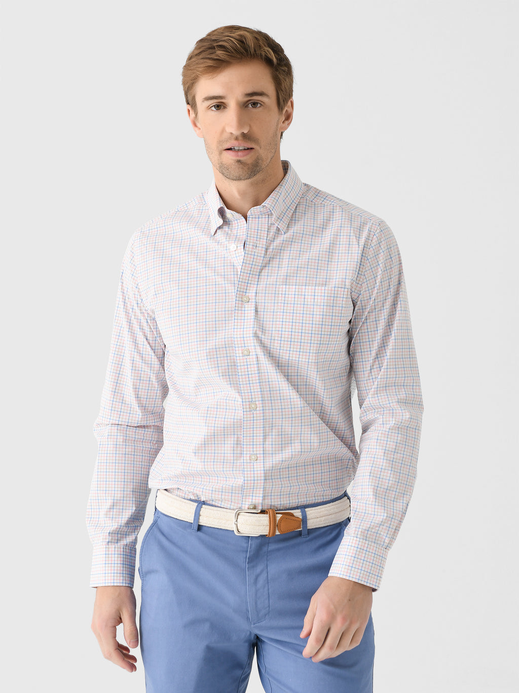 Southern Tide Men's Charleston Broughton Plaid Sport Shirt - Saint Bernard