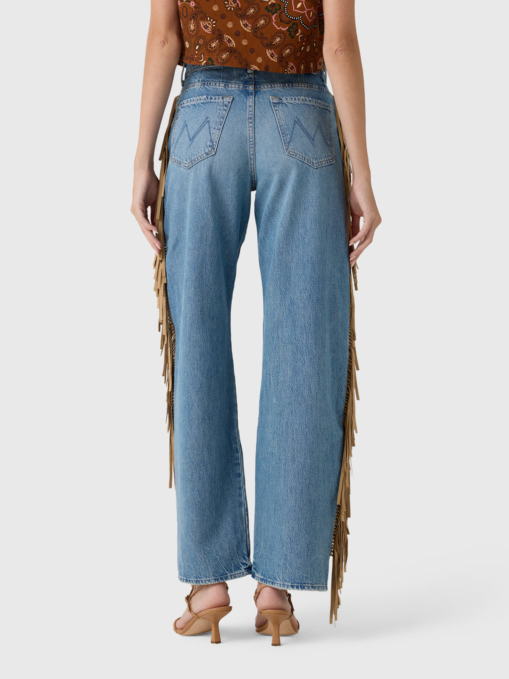 Mother Women's The Fringe Half-Pipe Button Sneak Jean - Saint Bernard