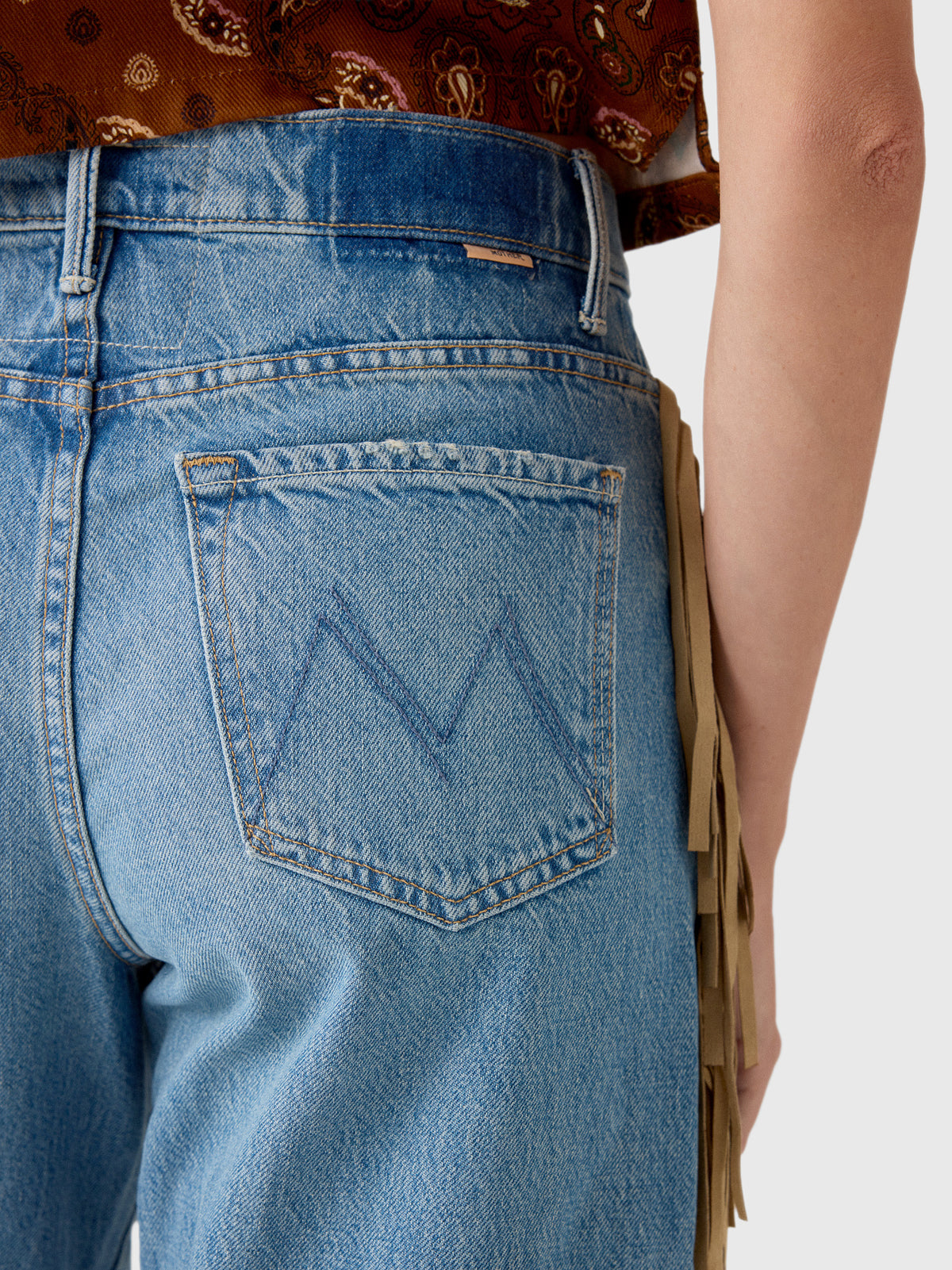 Mother Women's The Fringe Half-Pipe Button Sneak Jean - Saint Bernard