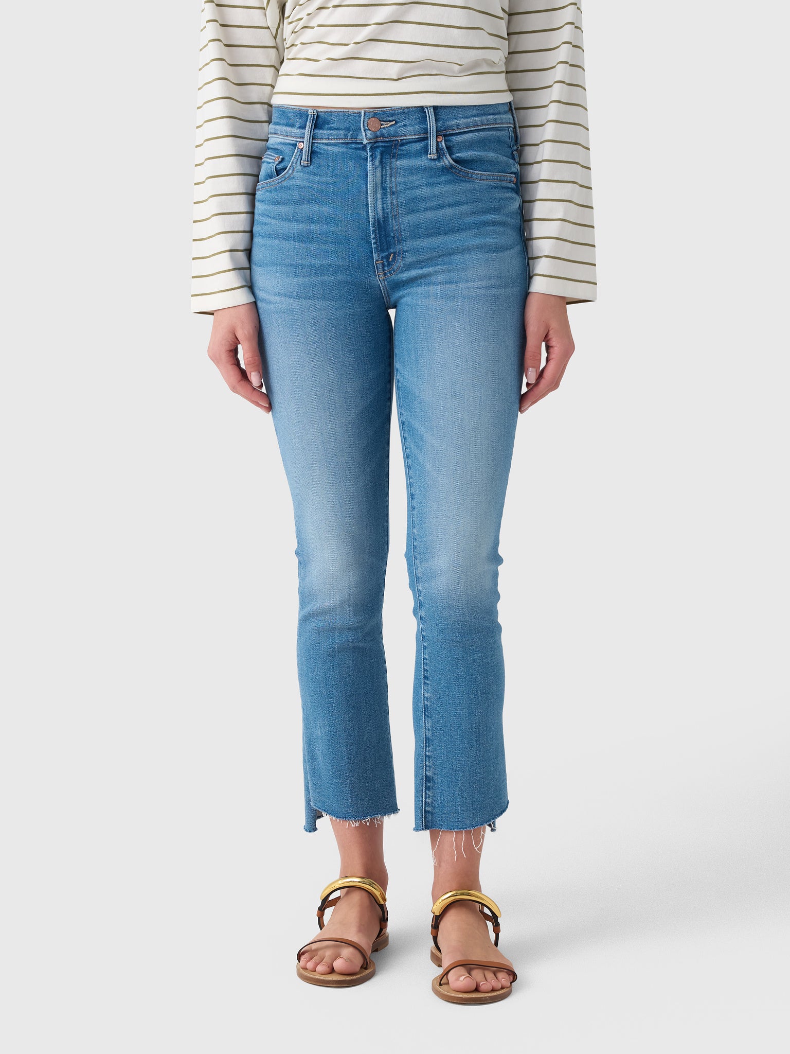 Mother Women's The Insider Crop Step Fray Jean - Saint Bernard