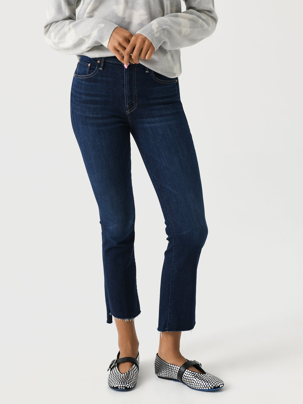 Mother Women's The Insider Crop Step Fray Jean - Saint Bernard
