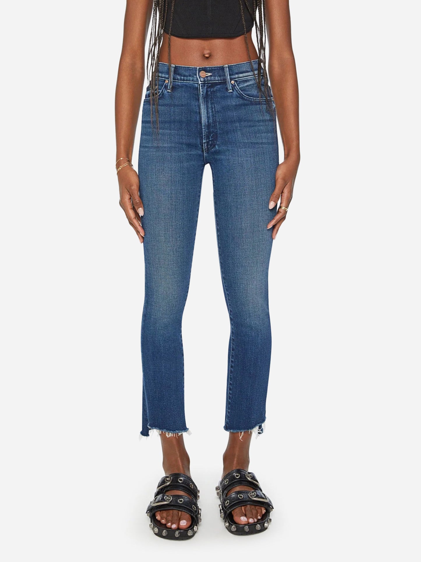 Mother Women's The Insider Crop Step Fray Jean - Saint Bernard