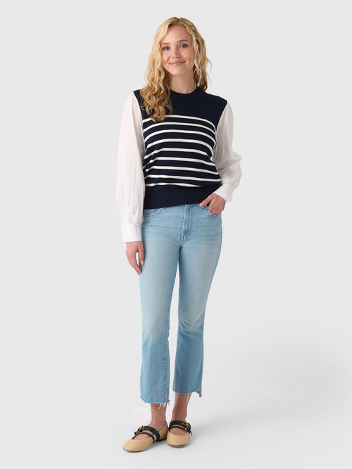 Mother Women's The Insider Crop Step Fray Jean