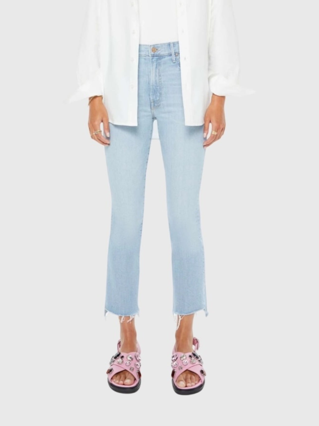 Mother Women's The Insider Crop Step Fray Jean - Saint Bernard