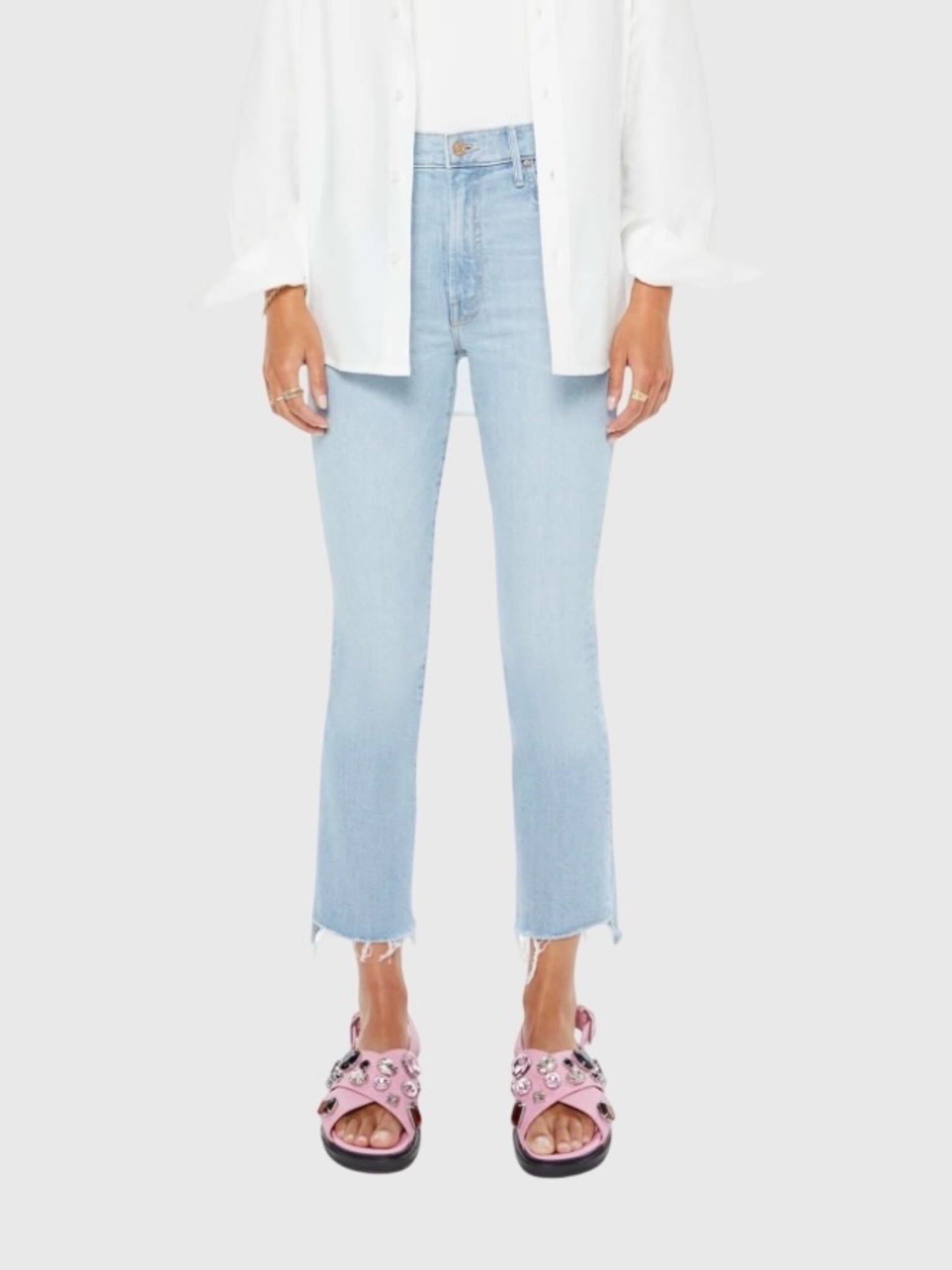 Mother Women's The Insider Crop Step Fray Jean - Saint Bernard