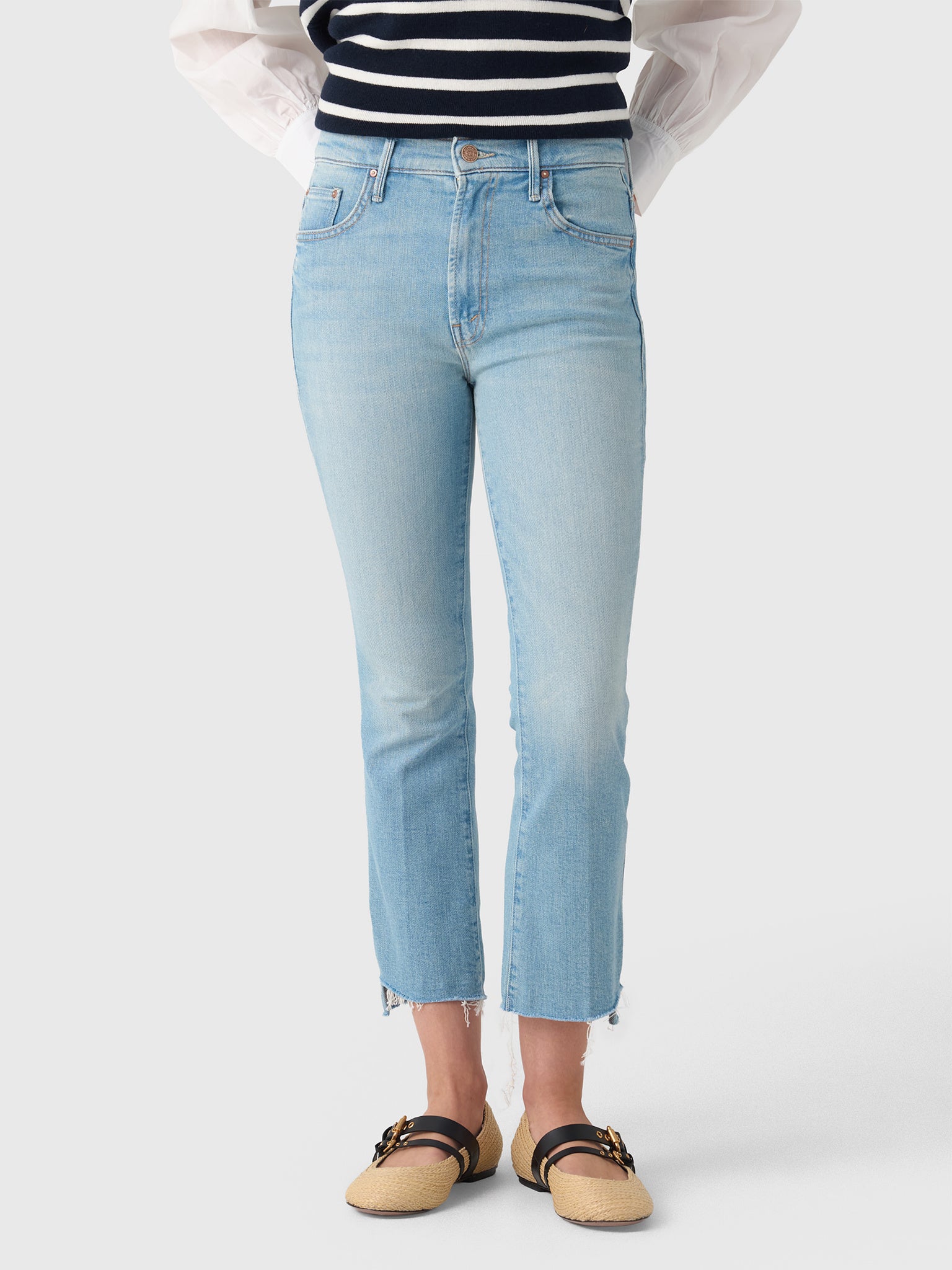 Mother Women's The Insider Crop Step Fray Jean - Saint Bernard