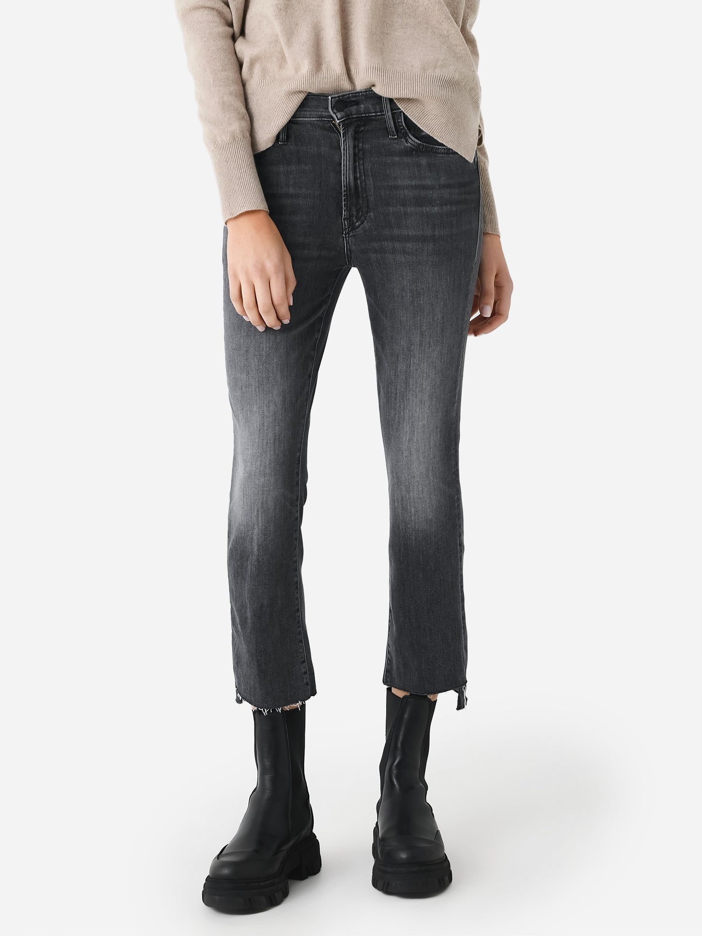 Mother Women's The Insider Crop Step Fray Jean