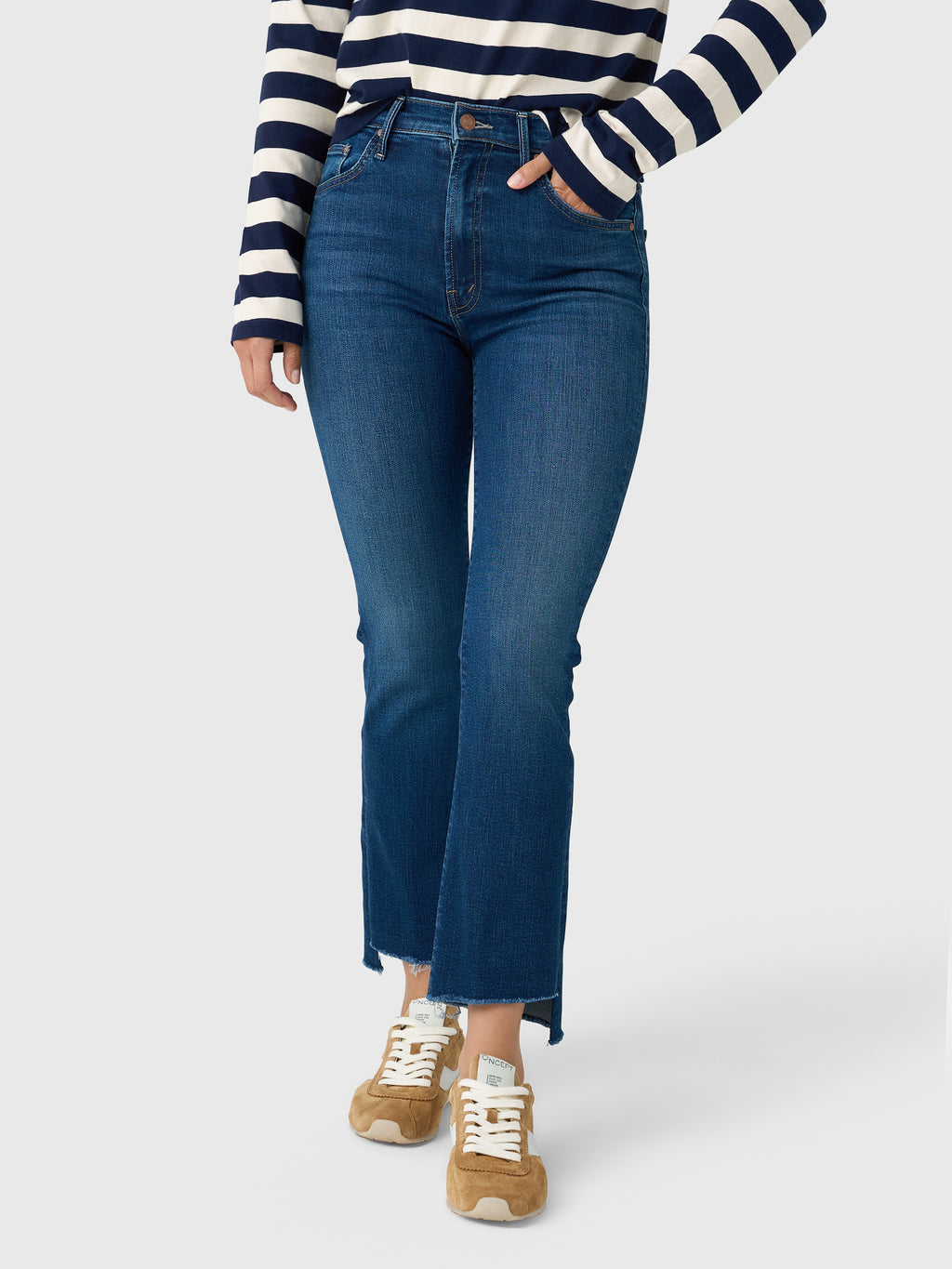 Mother Women's The Insider Crop Step Fray Jean - Saint Bernard