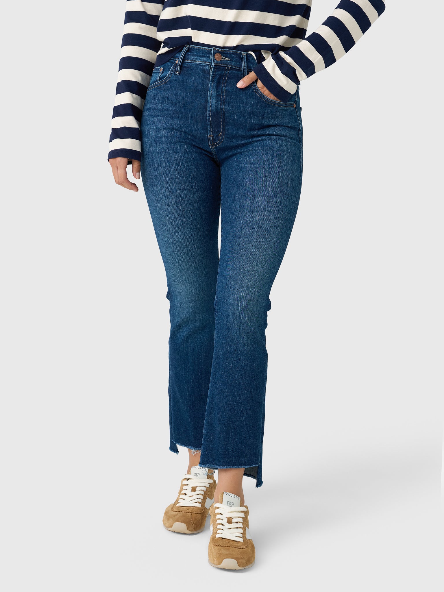 Mother Women's The Insider Crop Step Fray Jean - Saint Bernard
