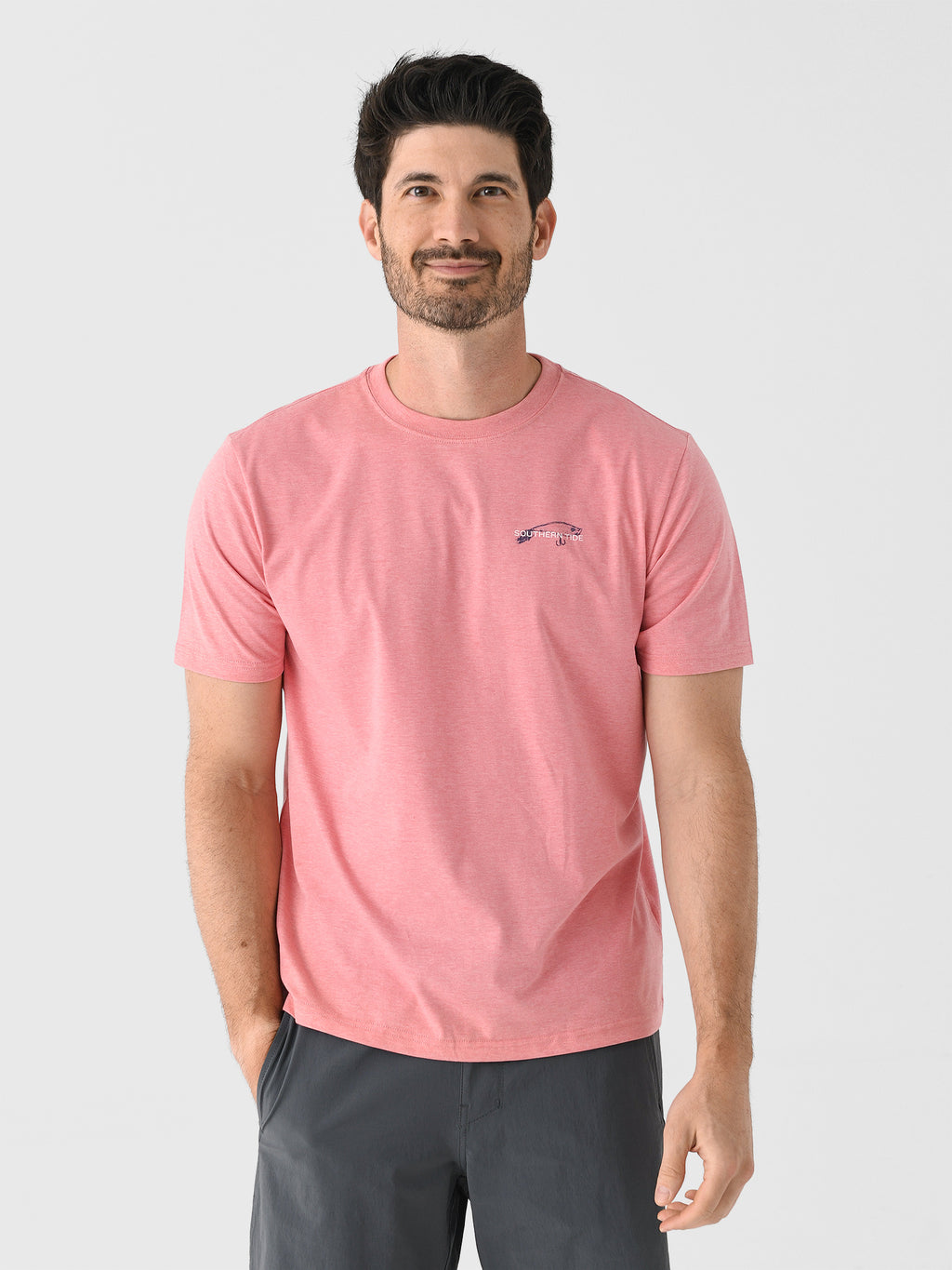 Southern Tide Men's You Can't Catch The Skipjack Heather Short Sleeve T-Shirt - Saint Bernard