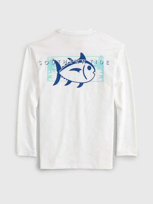Southern Tide Boys' Palms And Skipjacks Long Sleeve Performance T-Shirt