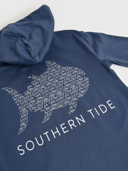 Southern Tide Boys' Shark Tooth Skipjack Long Sleeve Hoodie T-Shirt